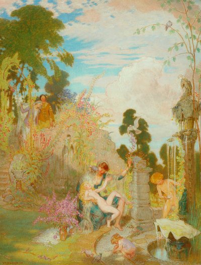 Un idillio in giardino, 1929 da William Shackleton